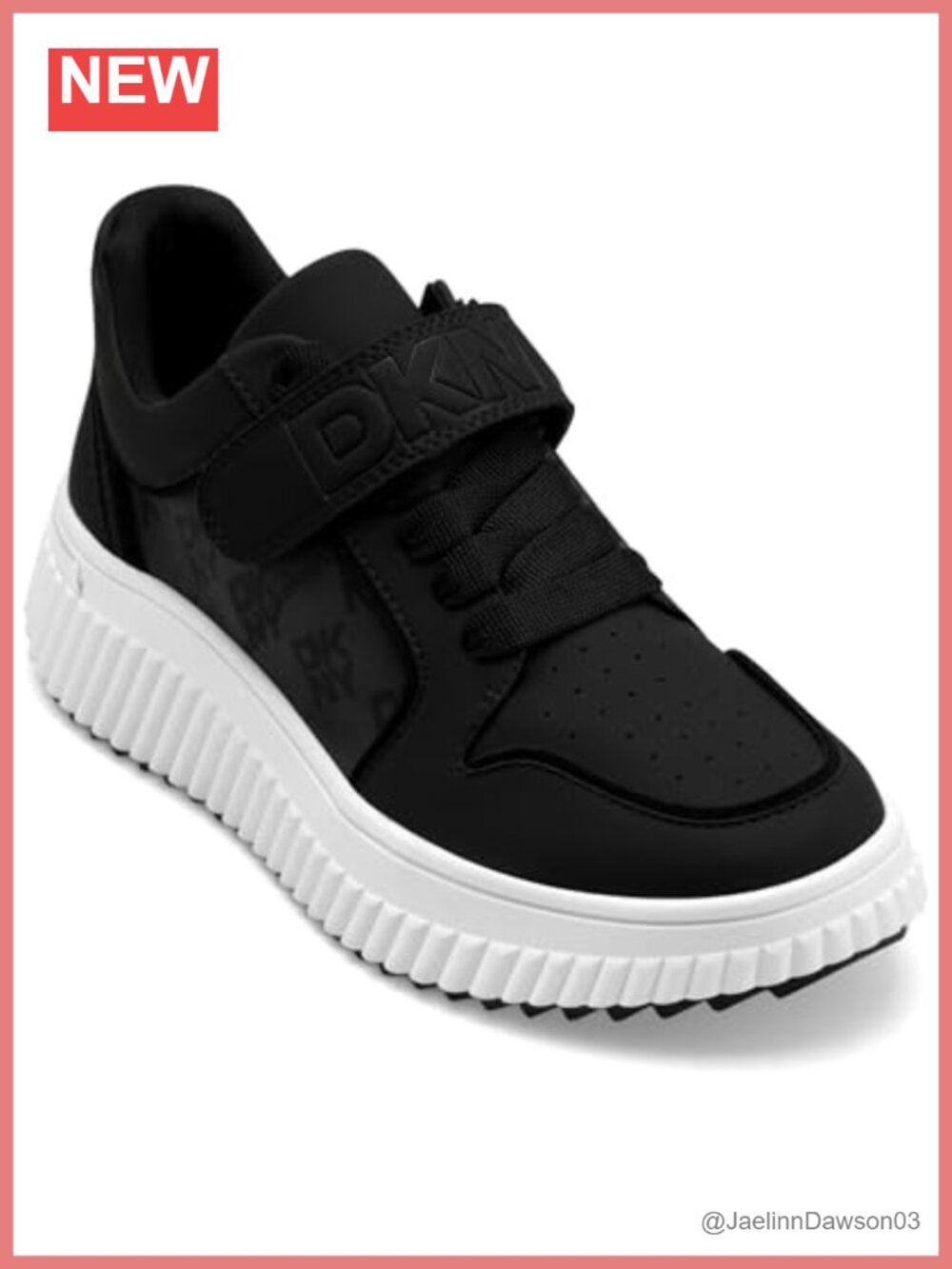 DKNY Women's Loami Platform Sneaker Faux Leather Lace-Up Athletic Shoe